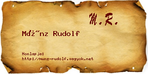 Münz Rudolf névjegykártya